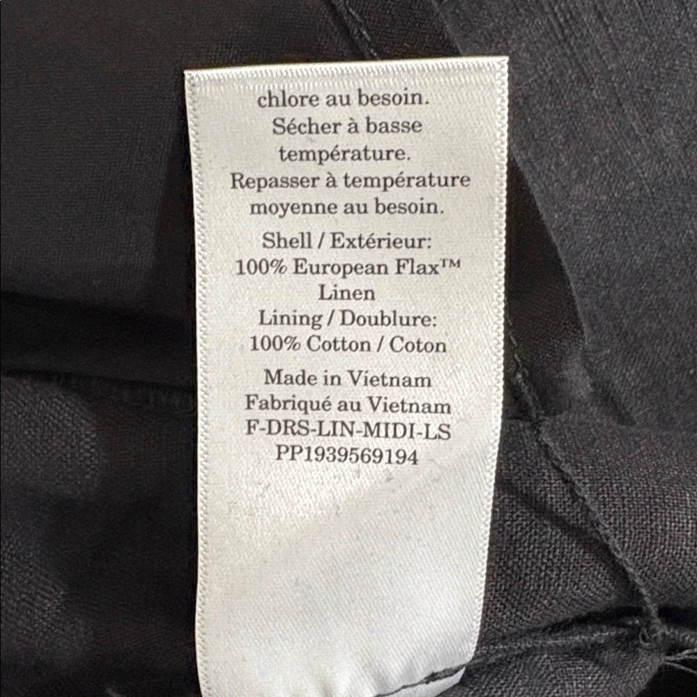 Everlane NWT Size 16 Black The Linen A-Line Midi Dress - Picture 14 of 14